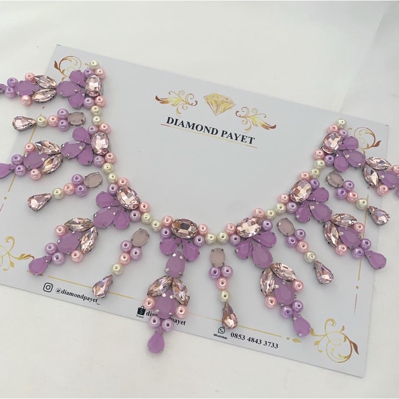 Payet Rangkai Leher Lavender Pink
