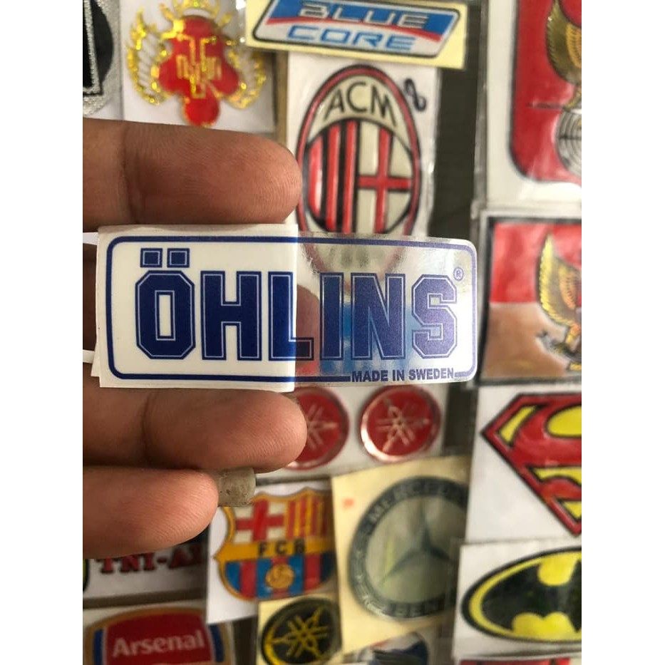 Sticker Shock Stiker Ohlins Biru