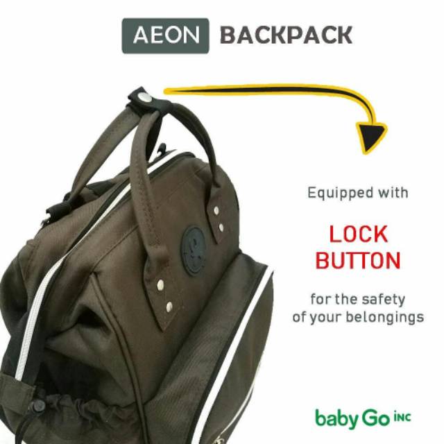 BABYGO INC AEON DIAPER BAG BACKPACK TAS BAYI BABYGOINC BABY GO