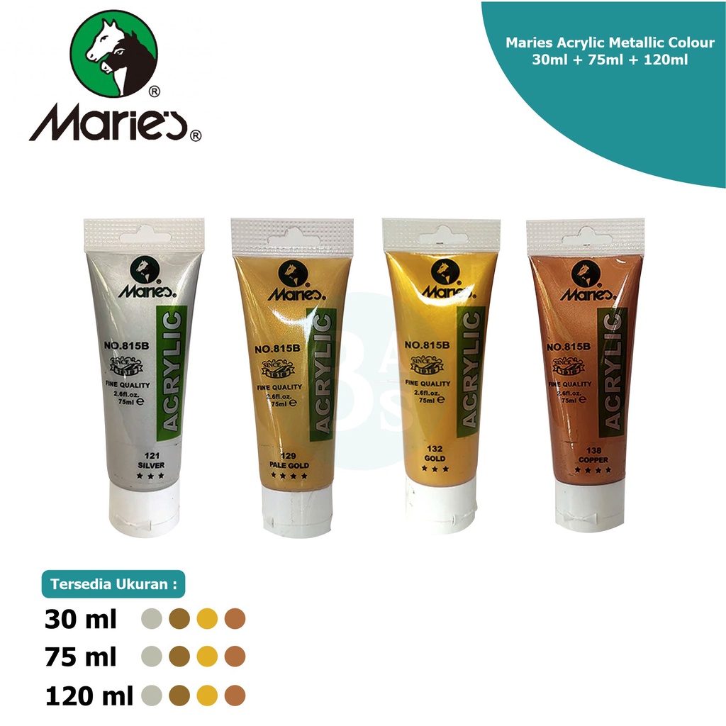 

Maries - Acrylic Metallic Colour 30 ml + 75 ml + 120 ml