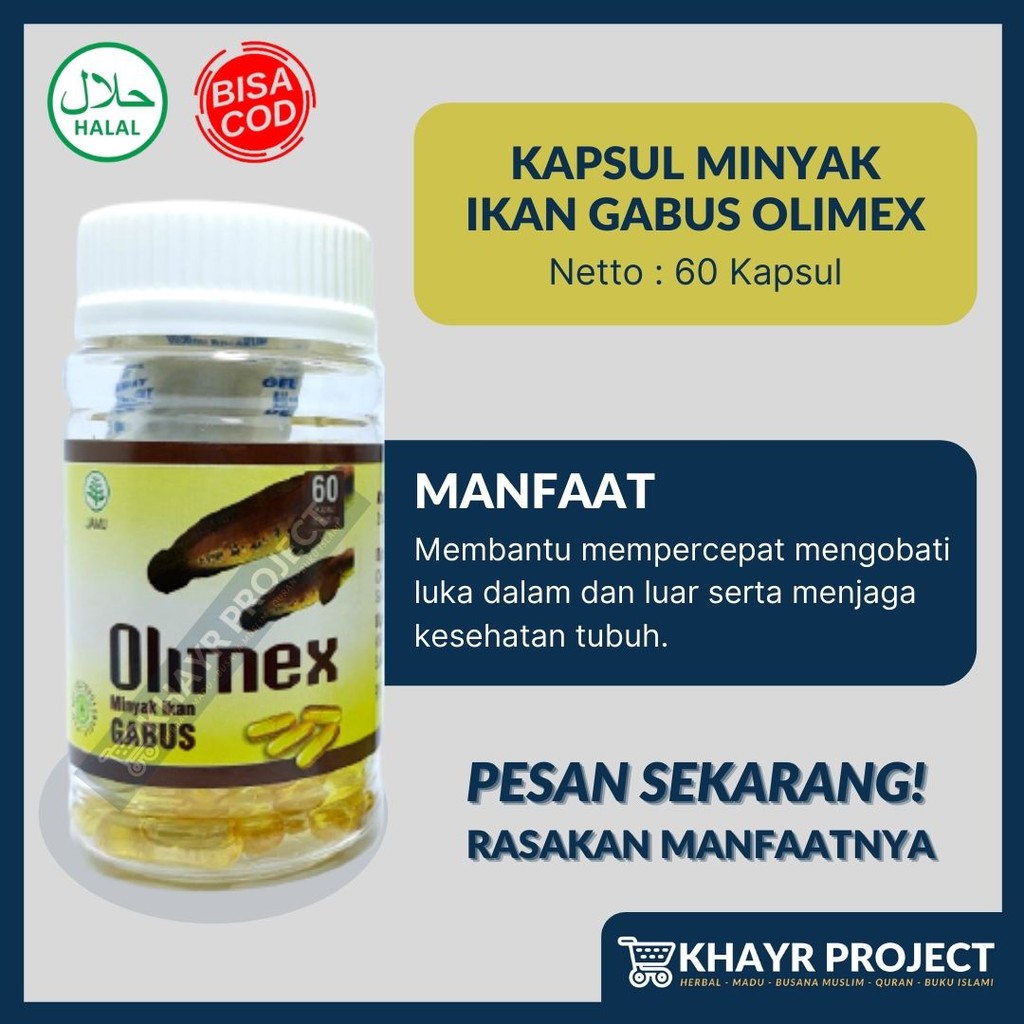 Kapsul Minyak Ikan Gabus Olimex Herbal Mengobati Luka Diabetes Operasi Pasca Lahir Cesar
