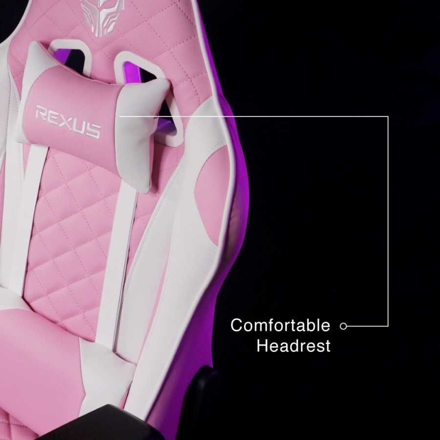 Rexus Gaming Chair / Kursi Gaming RGC 101 V2 Pink / Merah Muda