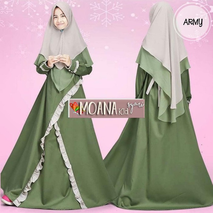 MOANA SYARI KIDS 9-12 Tahun BALOTELI Dapat GAMIS + HIJAB Gamis Anak Perempuan Gamis Anak Murah 2021