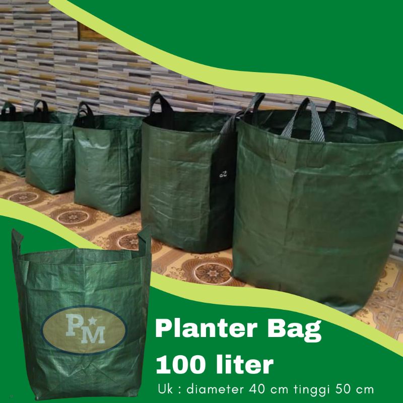 PLANTER BAG 100 LITER HIJAU / POT TANAMAN 100 LITER
