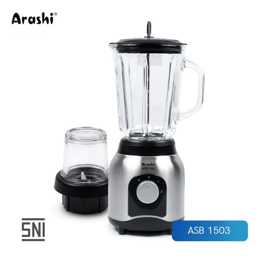 Arashi Stand Blender ASB 1503 Pelumat/ Jar Kaca/ 3 Mode Kecepatan