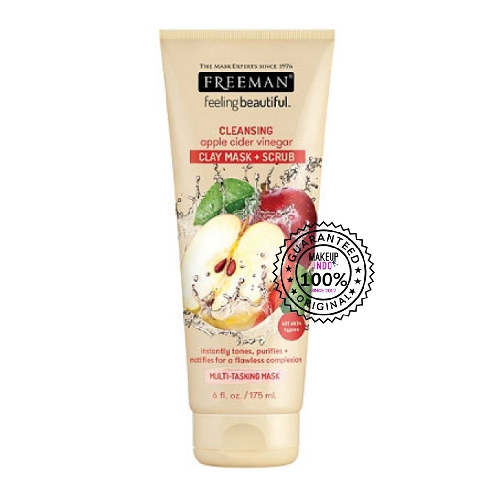 FREEMAN FEELING BEAUTIFUL 4-IN-1 APPLE CIDER VINEGAR FOAMING CLAY MASK SCRUB