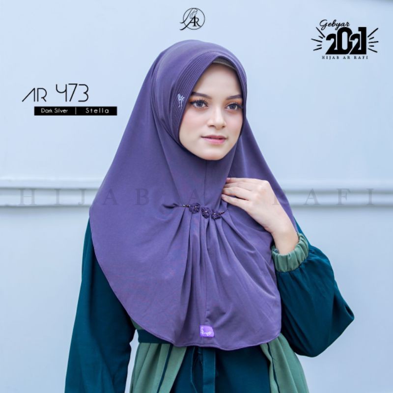 TERBARU AR 473 HIJAB INSTAN BY HIJAB AR RAFI ORIGINAL || INAYAHHIJAB-Darksilver
