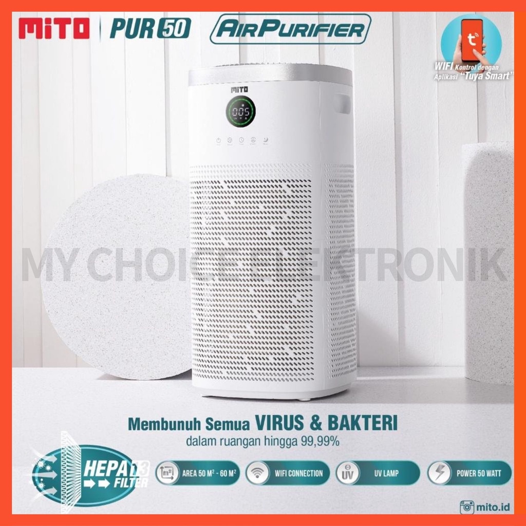 Mito Air Purifier 50 PUR50 UV-C, HEPA13, Anion, Anti-Alergy / PUR-50