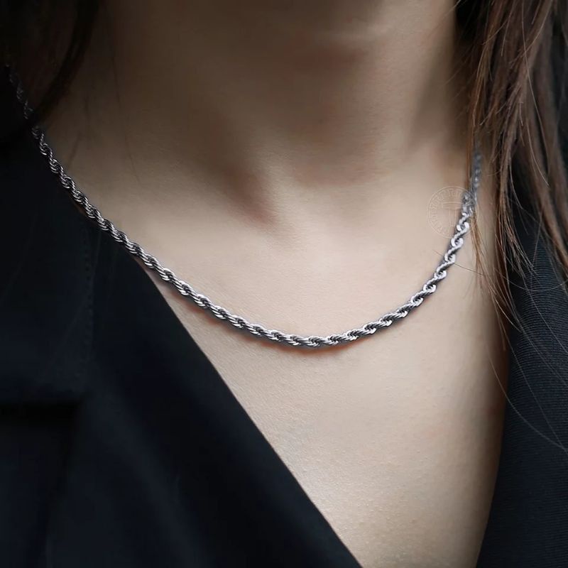 Kalung Tambang Titanium Pria dan Wanita Kalung Import