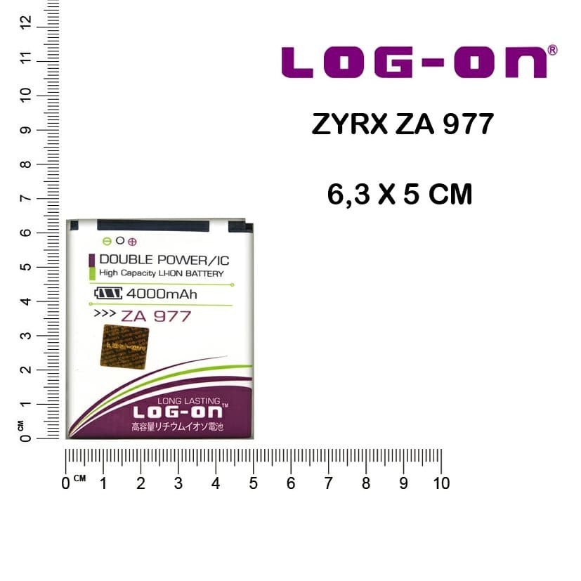 BATERAI ZYREX ZA 977 / ZA977 PRO - LOG ON ORIGINAL DOUBLE POWER BATRE