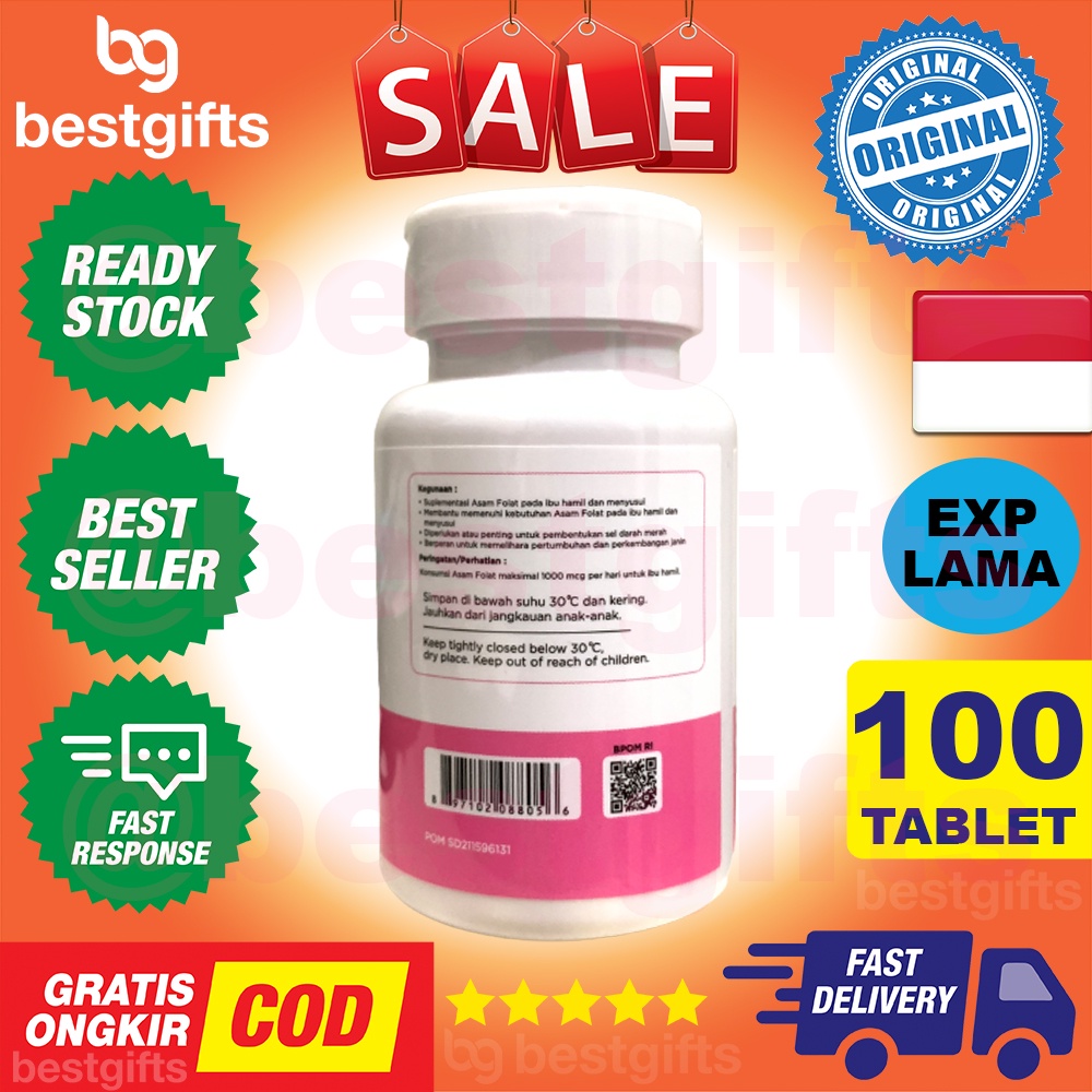 NUVITA NUTRI FOLIC ACID 1000 MCG ASAM FOLAT IBU PROGRAM HAMIL MENYUSUI PROMIL PERKEMBANGAN JANIN 100 KAPSUL