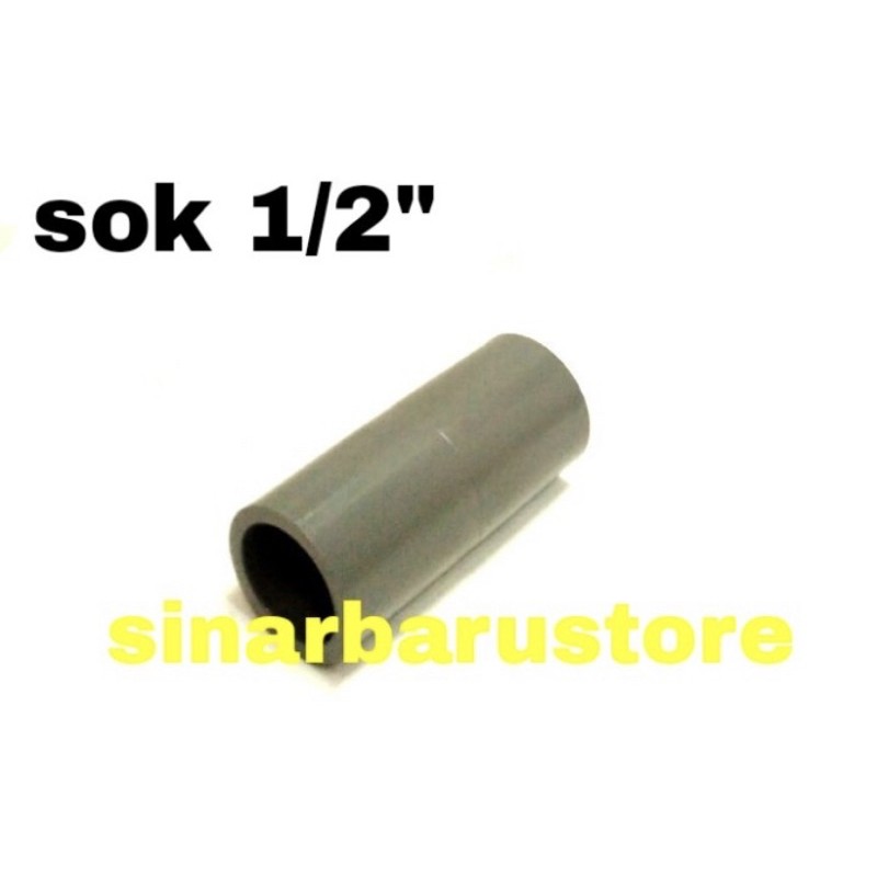 Sambungan Pipa Paralon/Sok Pipa Paralon 1/2" Rucika