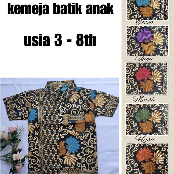 Paling Murah Kemeja Hem Batik Anak Bahan Katun Dy188 Tosca YDe68yUD1Kl8b