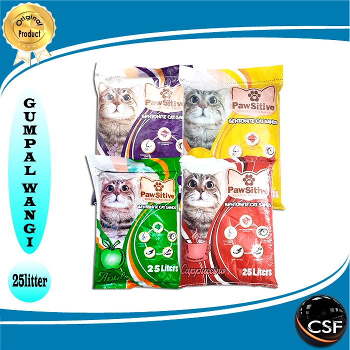 Pawsitive 25 liter Pasir kucing wangi gumpal (Ekspedisi)