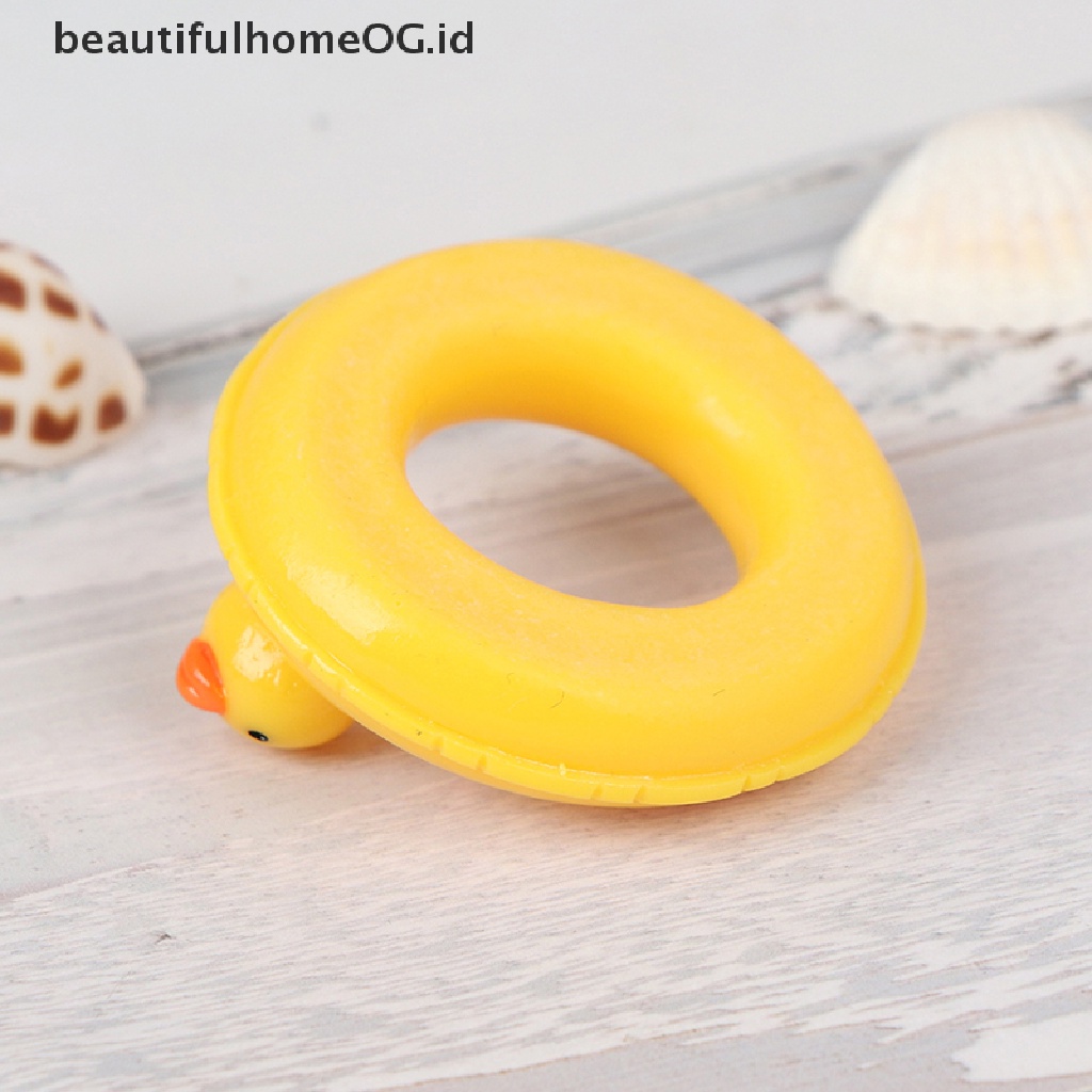 Miniatur Ban Renang Bebek Kuning Untuk Dekorasi Rumah Boneka 1: 6 1: 12