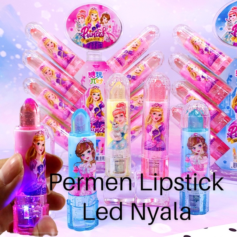 Permen Lipstik Impor Led Nyala Princess