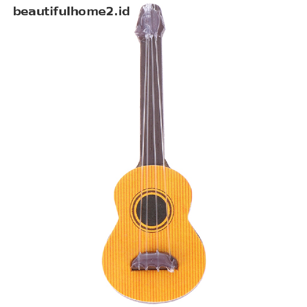 (beautifulhome2.id) Miniatur Gitar Skala 1: 12 Untuk Aksesoris Rumah Boneka