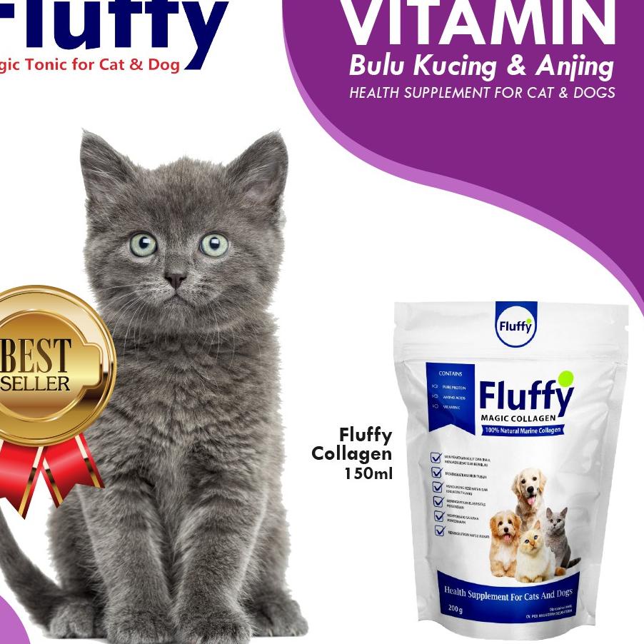 Promo Terbatas Fluffy Magic Collagen Vitamin Kucing & Anjing Suplemen Penggemuk Vitamin Bulu Kucing 