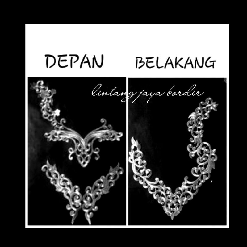 renda bordir aplikasi kebaya/baju adat/gaun pengantin