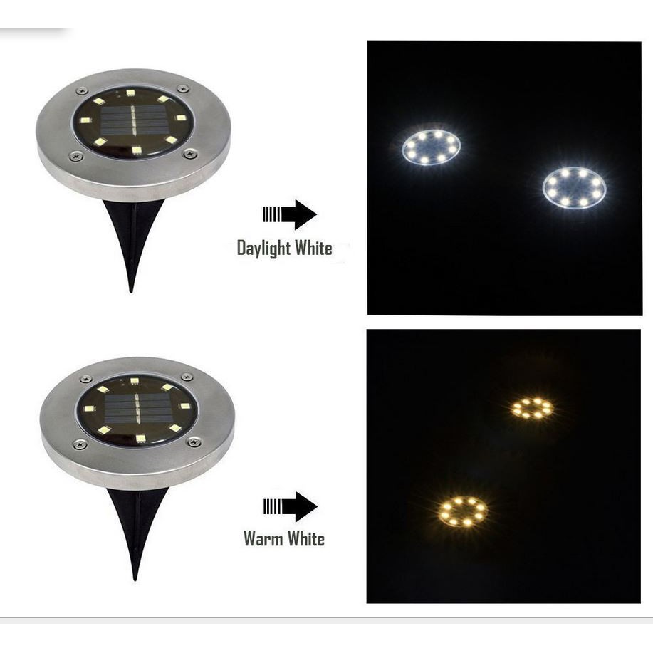 Lampu Tancap Tanam taman 8 Led solar power cell tenaga surya matahari untuk taman parkiran halaman