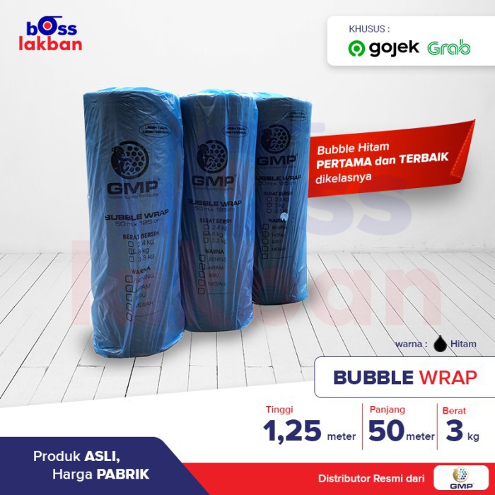 

SALE - (GOSEND / GRAB) BUBBLE WRAP HITAM / BLACK GMP 125 CM X 50 METER BUNGKUS KEMASAN