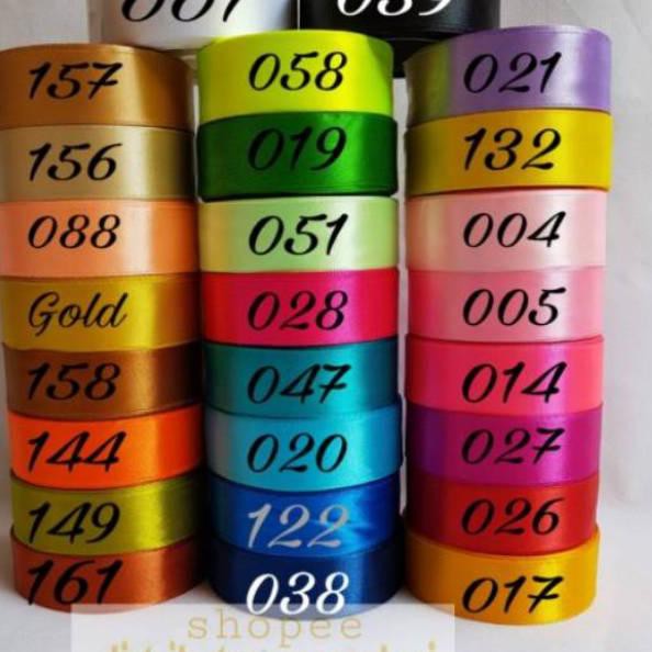 

[ Premium Quality ] Pita satin besar 2.5cm per roll / pita satin 1 inch / PITA BESAR