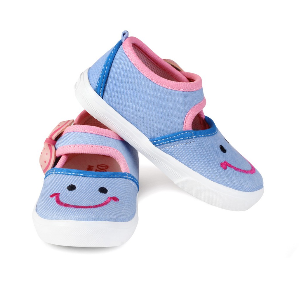 sepatu anak bayi perempuan trendy bahan sol lembut model denim lucu murah pita terbaru unik K02 FOX