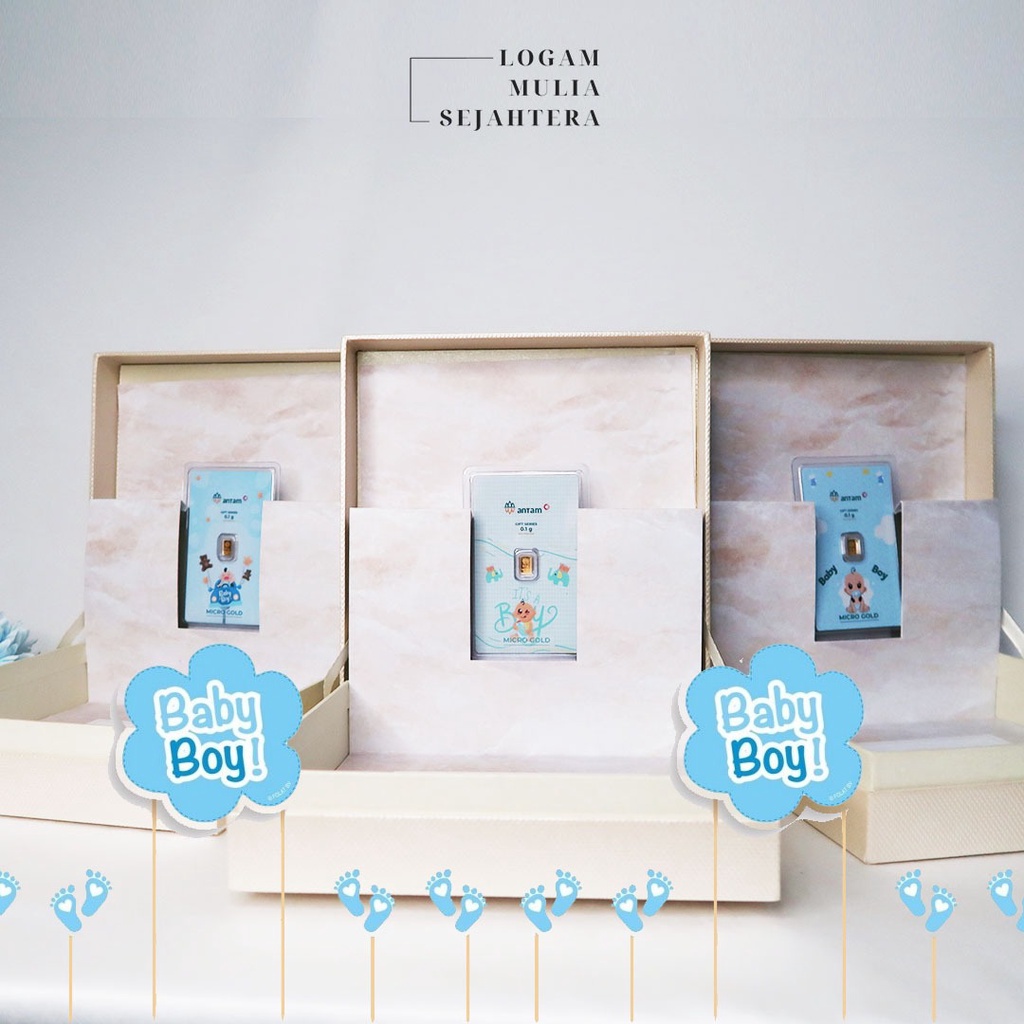 

POP UP GIFT/HADIAH LOGAM MULIA BABY BOY 0,1 GRAM ANTAM