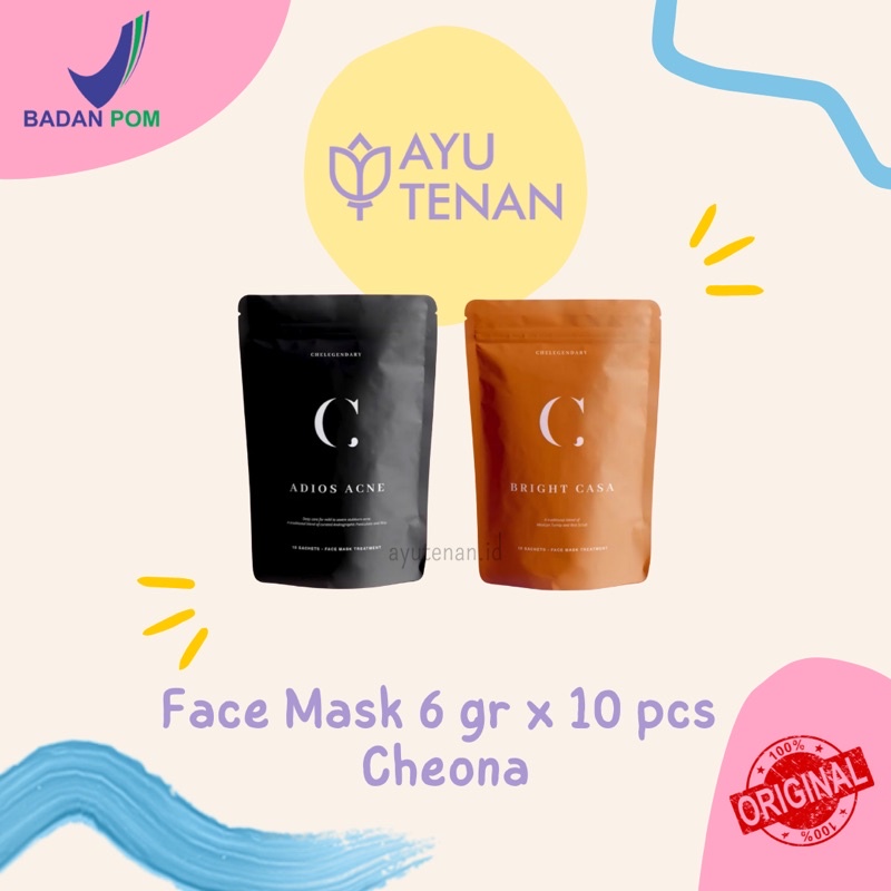 FREE MASKER RANDOM BPOM Masker Cheona Adios Acne / Bright Casa Face Mask Cheona Reseller VIP Body Sc