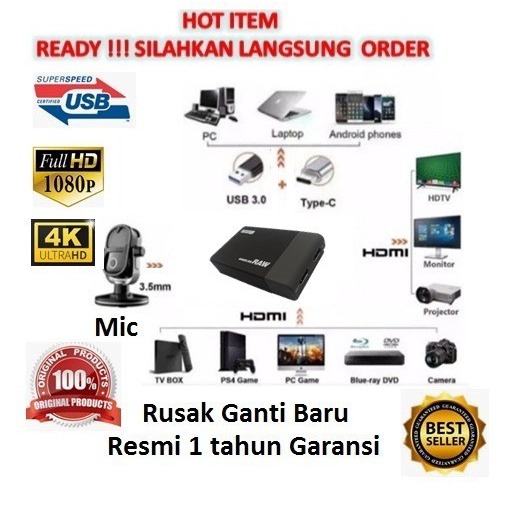 Ezcap 261M HDMI Capture Game Capture Live Stream Record USB 3.0 MIC