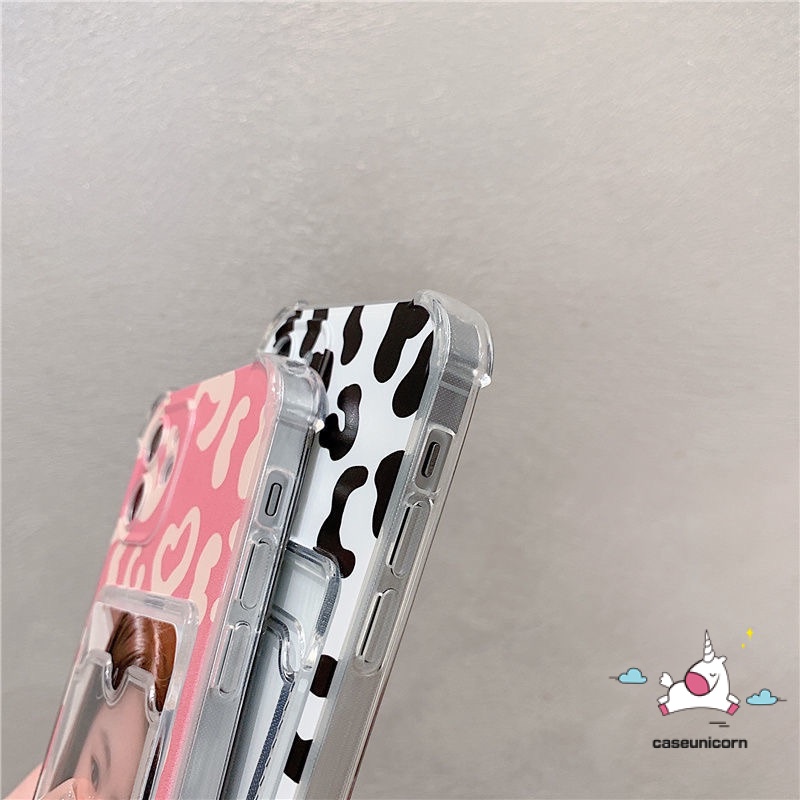 Case Dompet Kartu Bening Motif Leopard Untuk iPhone 14 7 6 plus 11 12 13 14 pro Max 6s 8 plus X XR XS Max SE