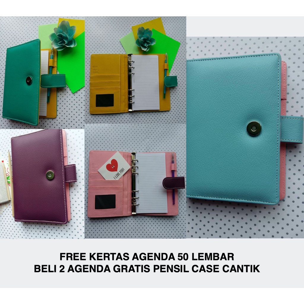 

Binder Agenda Polos B6 A6 6 ring Free Kertas Beli 2 GRATIS Pensil case
