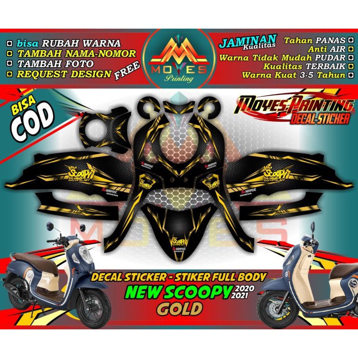 Stiker new Scoopy - decal new scoopy variasi striping scoopy variasi