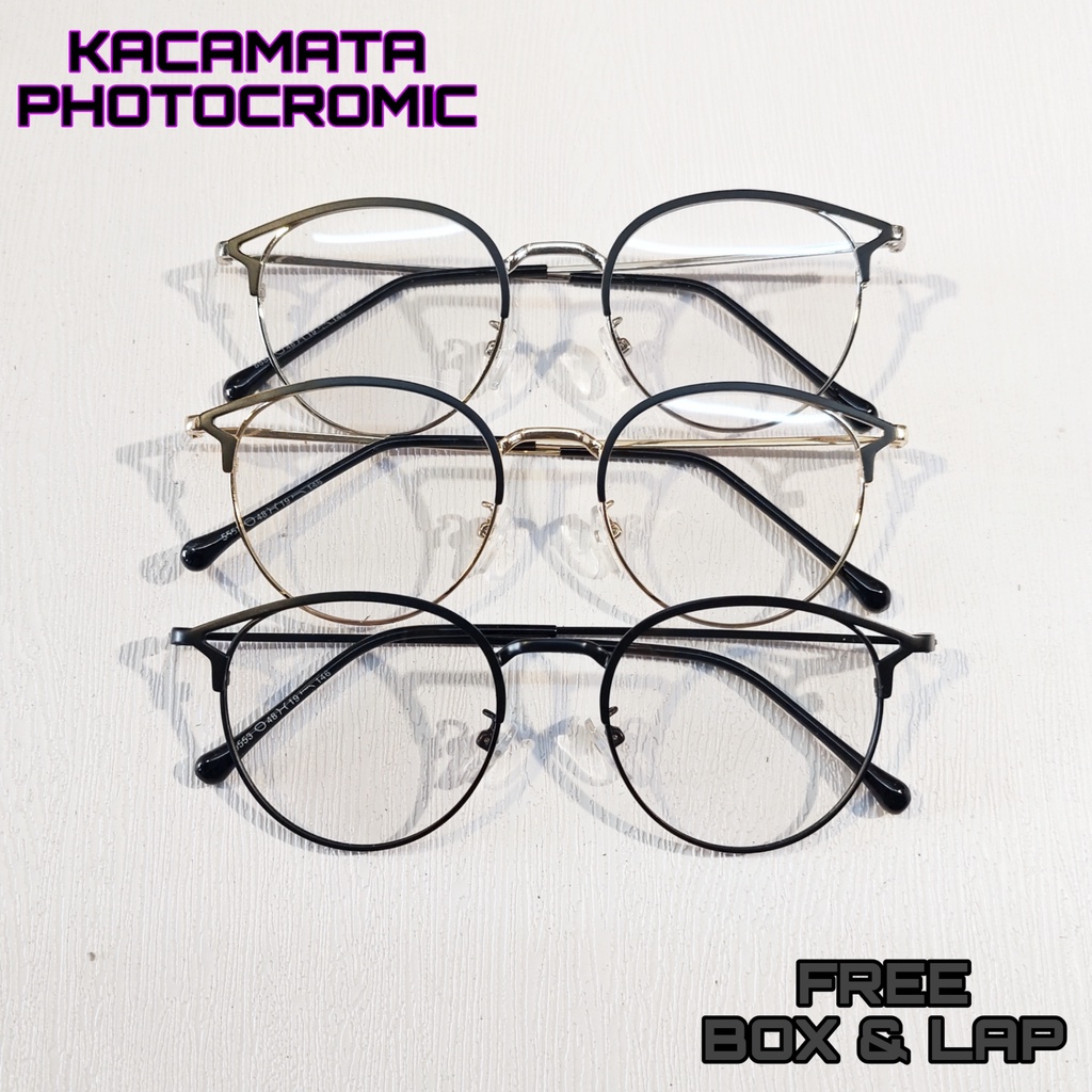 READY STOCK PHOTOCROMIC KACAMATA FRAME OPTIK CAT EYE VIRAL CEWEK COWOK UNISEX TERBARU DAN TERMURAH 2022 (SPRING STYLE)