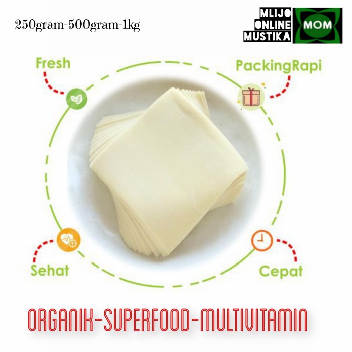 

KULIT PANGSIT 1Kg / SUPERFOOD / MULTIVITAMIN / SERBAGUNA / PRAKTIS
