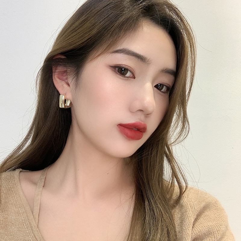 Anting Kait Gantung Bahan Sterling Silver 925 Desain Geometri Gaya Korea / Retro / Simple Untuk Wanita 2022