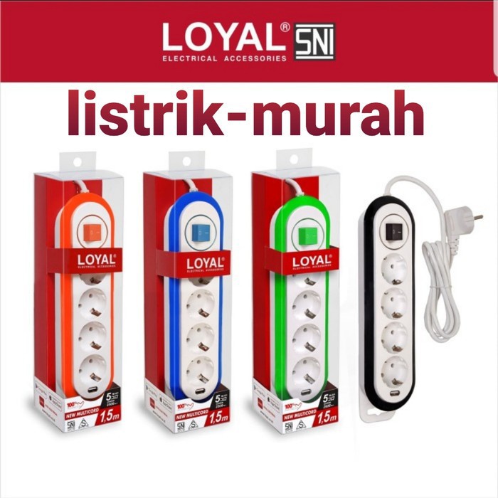 STOP KONTAK KABEL 1.5m LOYAL LY-264 MULTICORD USB COLOKAN 4 LUBANG