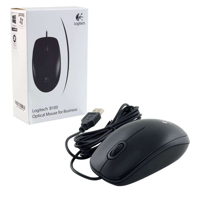 LOGITECH B100 WIRED OPTIC USB MOUSE GARANSI RESMI LOGITECH TERMURAH