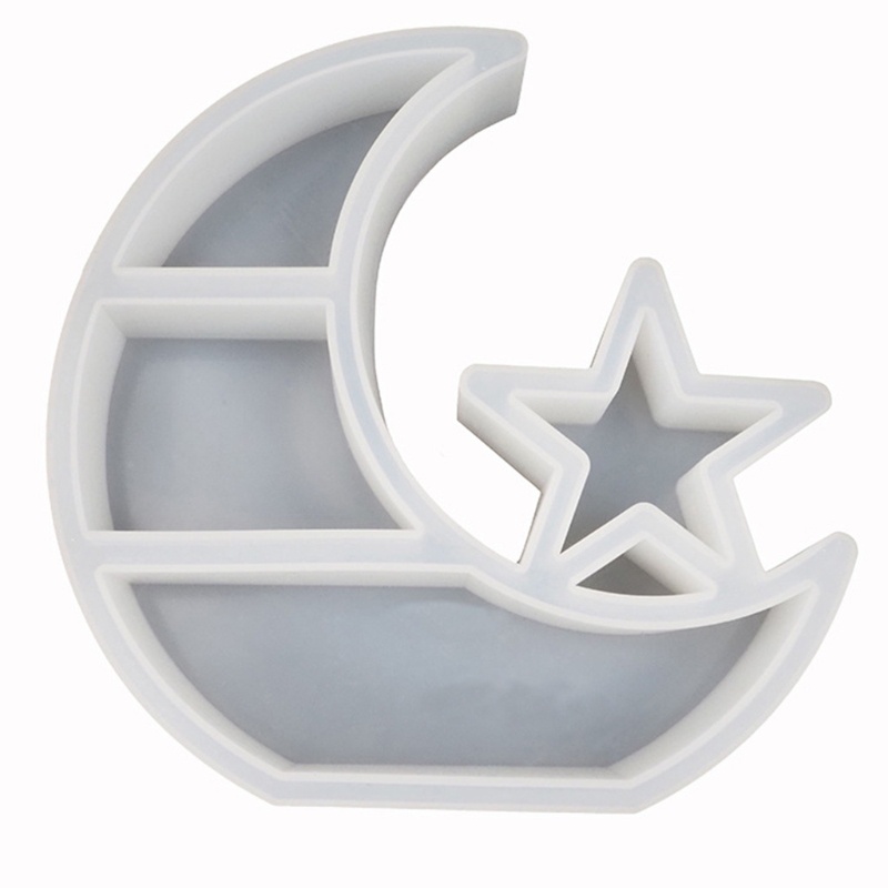 SIY  Large Crescent Moon Tray Resin Mold Moon Star Shelf Crystal Display Tray Jewelry Plate Resin Casting Molds Craft Tools