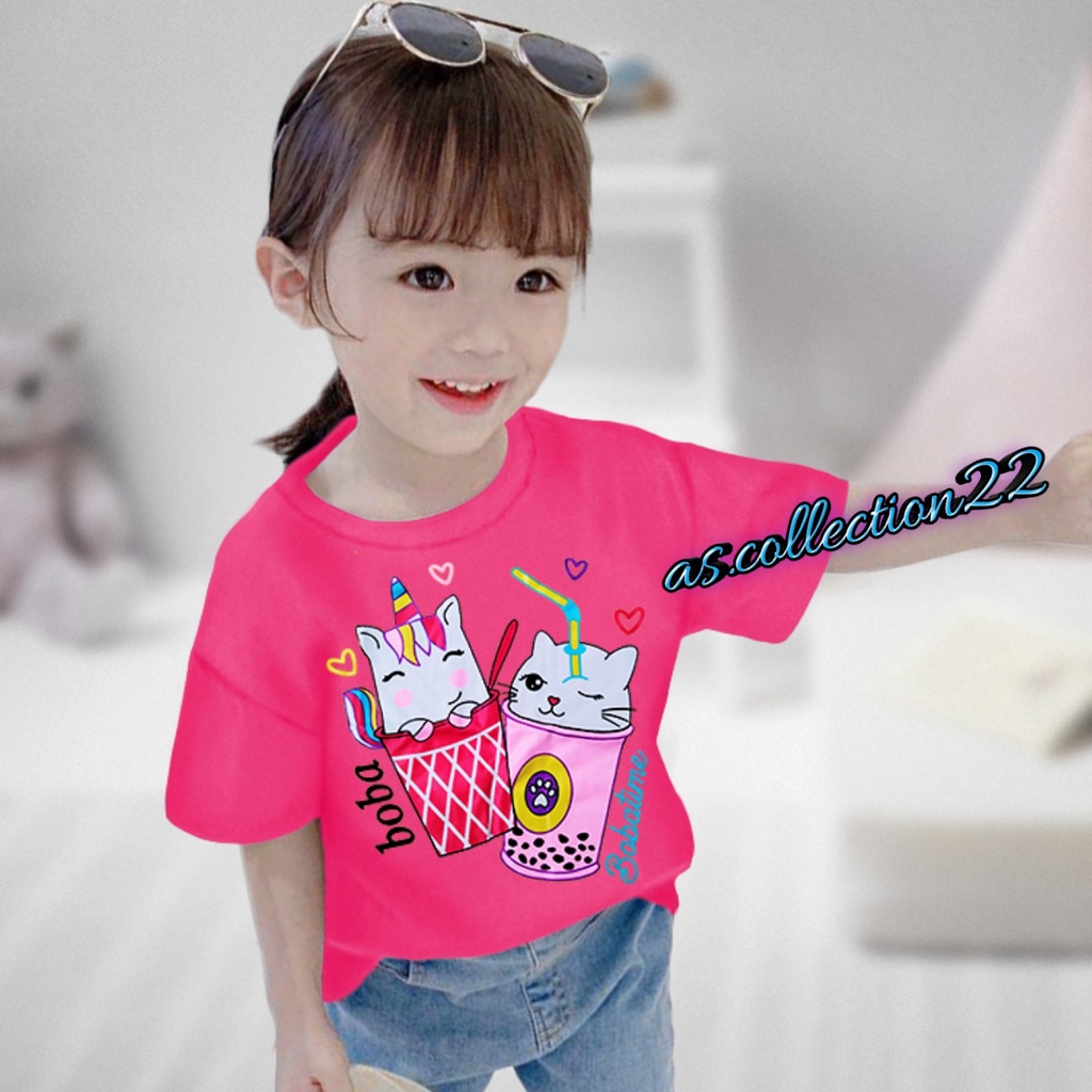 KAOS ANAK Perempuan Motif BOBA PONY 1-10 TAHUN