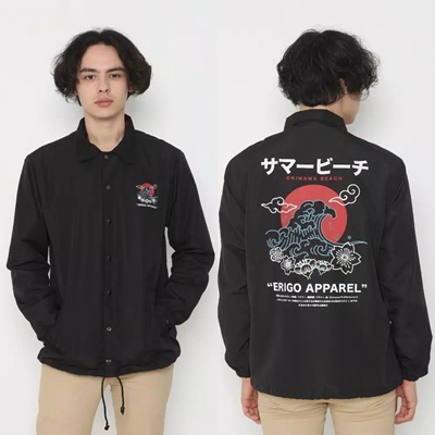 Jaket Parasut Windbreaker Dragon Grey - Jaket Coach Parasut Apparel erigoo Unisex size jumbo motif culture