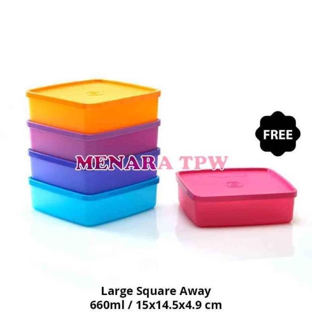 TUPPERWARE LARGE SQUARE AWAY 5PCS