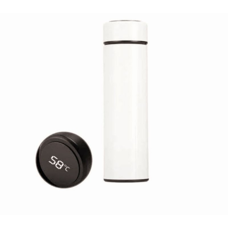 tumbler LED termos suhu 500ml termos panas botol tahan dingin tumbler digital angka botol minum-Putih