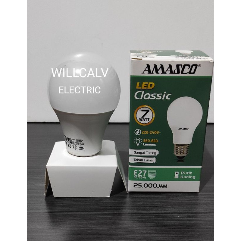 LAMPU LED AMASCO CLASSIC 7W 7WATT 7 W 7 WATT