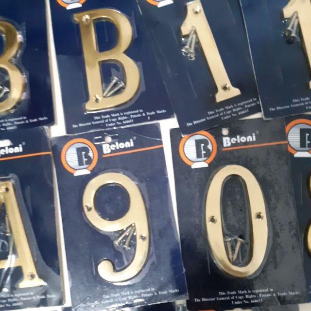 Nomor Dan Huruf Rumah Bahan Metal Chrome Gold