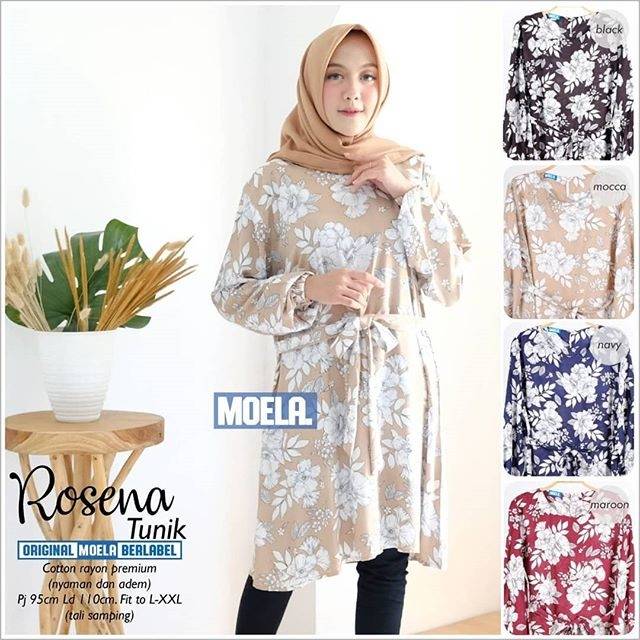 Rosena Tunik Katun Rayon Motif Bunga
