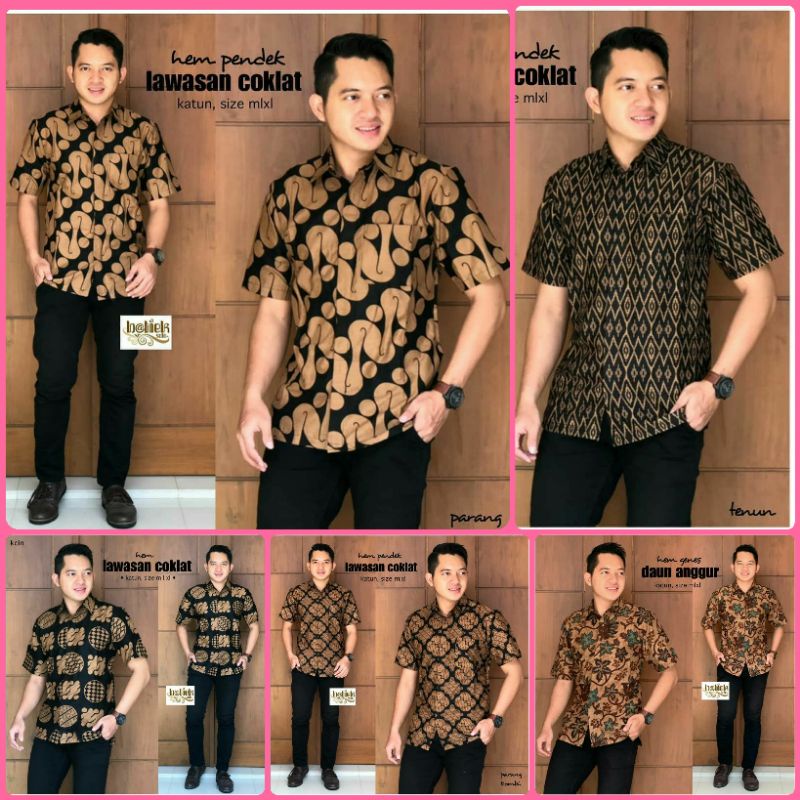 Hem batik lawasan kemeja batik pria kemeja batik lengan pendek