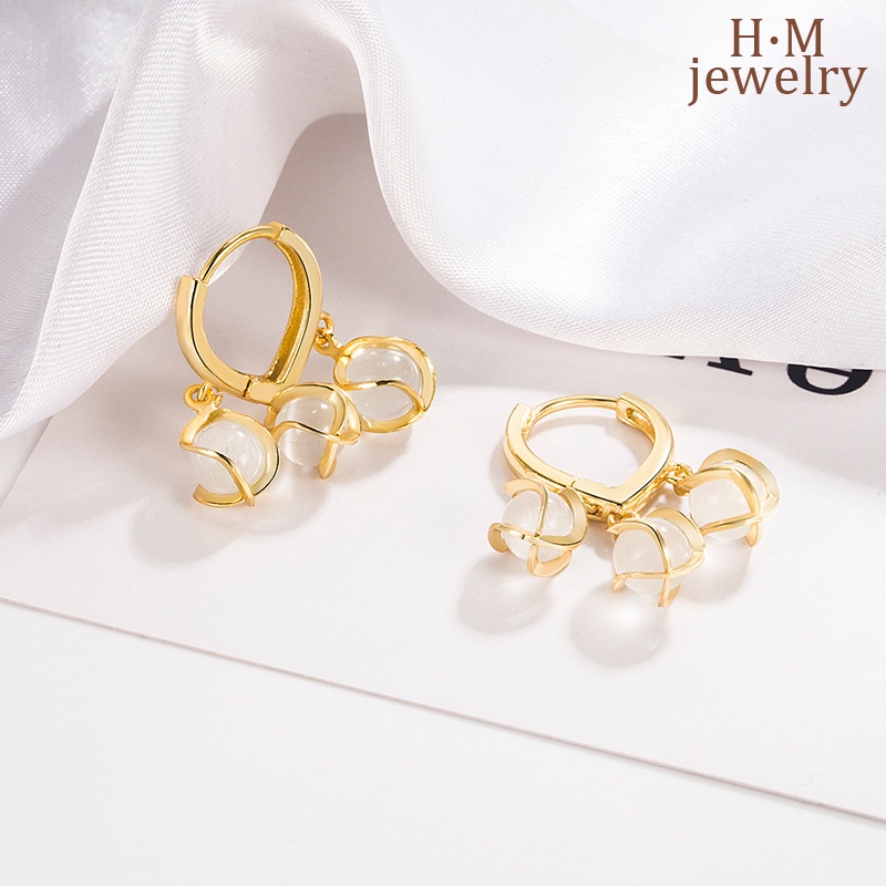 Anting Bentuk Bola Opal