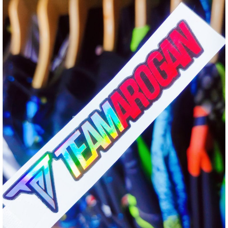 stiker team arogan putih merah