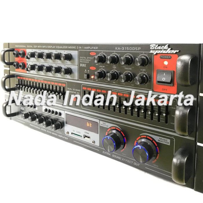 Amplifier BLACK SPIDER KA 3150 DSP Power Mixer Ampli Karaoke